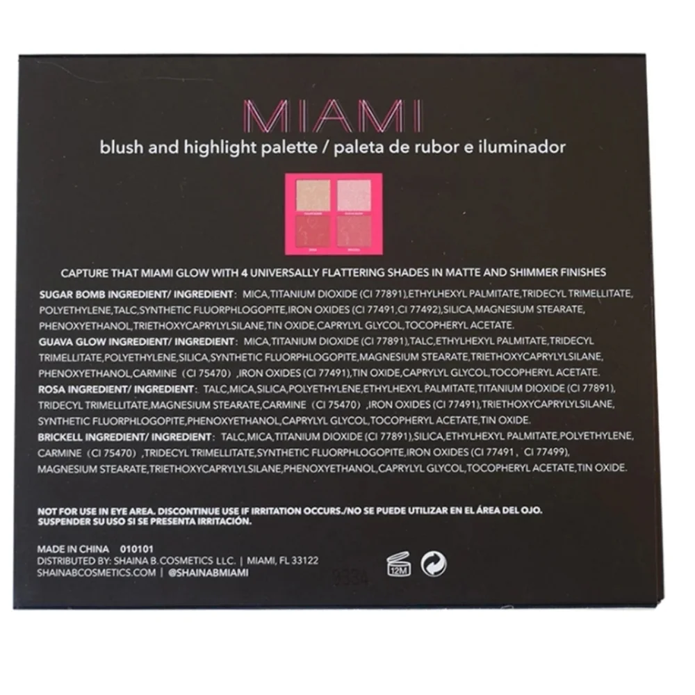 Glow Palette 4 Shade Pink Blush & Highlight Highlighter Blend Shades New